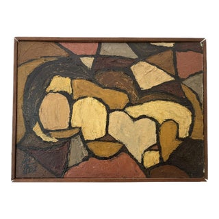 1960s Mid Century Abstract Still Life Painting, Framed For Sale
