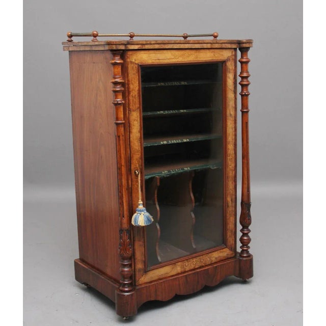 19th Century Burr Walnut Inlaid Music Cabinet For Sale - Image 13 of 13