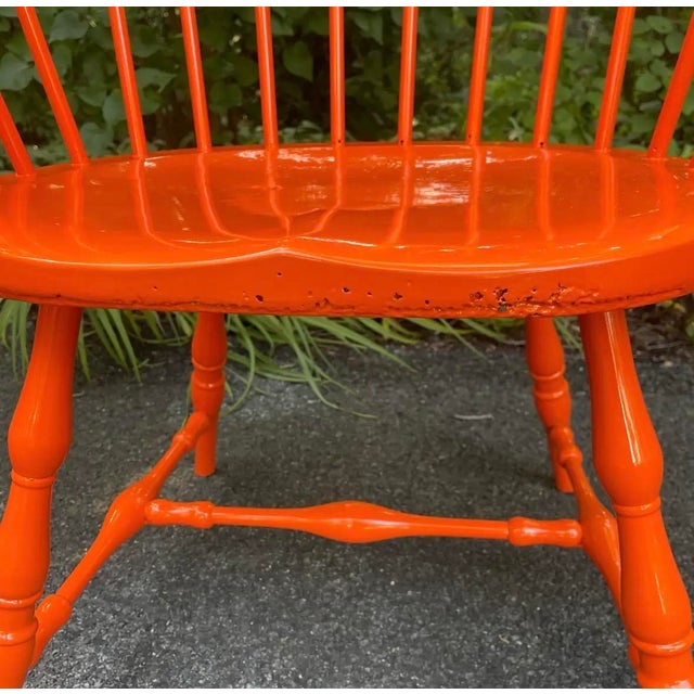 1980s Pair of Metal Windsor Bowback Arm Chairs For Sale - Image 9 of 11