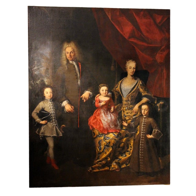 Lucia Casalini Torelli, Portrait of the Italian Noble Family of Zanardi, 1740, Oil on Canvas For Sale - Image 6 of 6