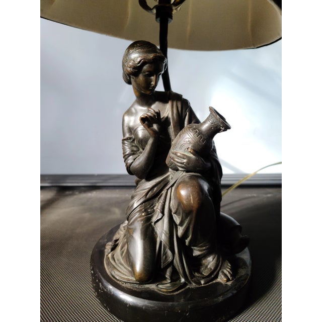 Beautiful Bronze Sculpture of a Female figurine - looks Greek or Roman to me, kneeling with an urn also reminds me of...