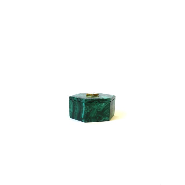Gemstone Malachite Jewelry Box For Sale - Image 7 of 13