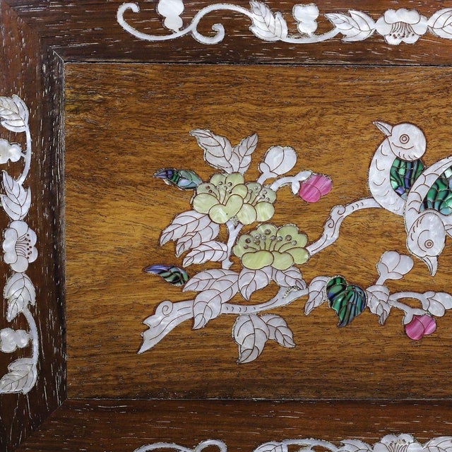 Huali Rosewood Low Table Inlaid With Mother-of-Pearl For Sale - Image 9 of 10