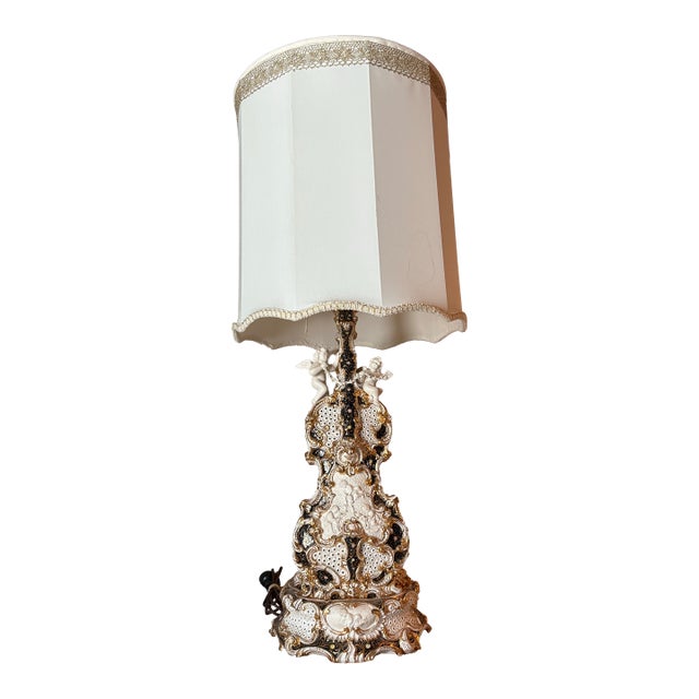 1950s Capodimonte Porcelain Table Lamp For Sale