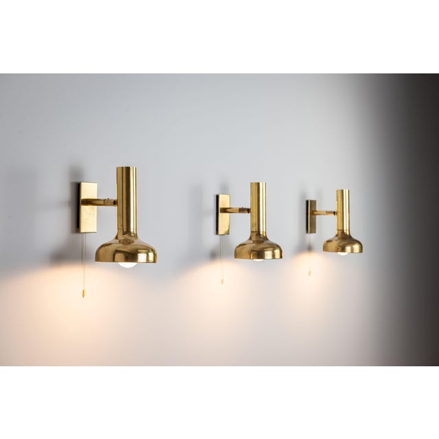 Vintage Brass Adjustable Wall Lamps, 1970s, Set of 3 For Sale - Image 9 of 18