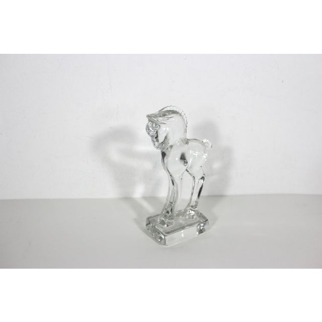 Mid-Century Modern Vintage Heisey Clear Glass Standing Colt Horse Figurine For Sale - Image 3 of 11