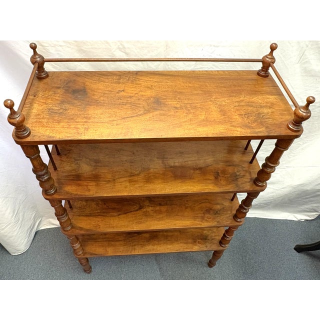 Early 1900's Victorian Étagère With Turned Legs and Four Fixed Shelves For Sale - Image 4 of 18
