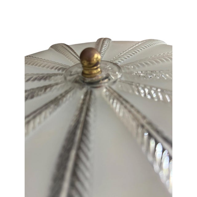 Art Deco French Inspired Alabaster Hammered Copper & Frosted Glass Dome Table Lamp, Circa 1930s For Sale - Image 9 of 14