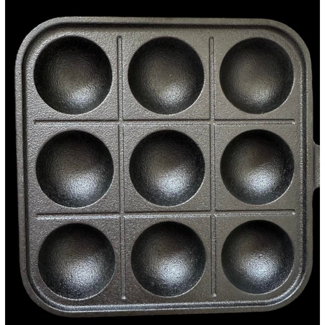 Japanese Asian Cast Iron Takoyaki Frying Pan Skillet Griddle Meat Ball Maker For Sale - Image 10 of 13