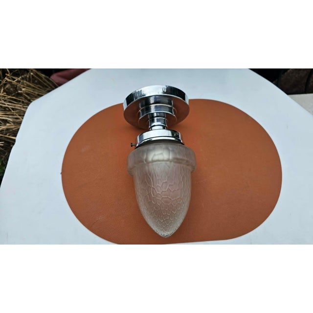 Nickel-Plated Brass Ceiling Lamp, 1920s For Sale - Image 6 of 6