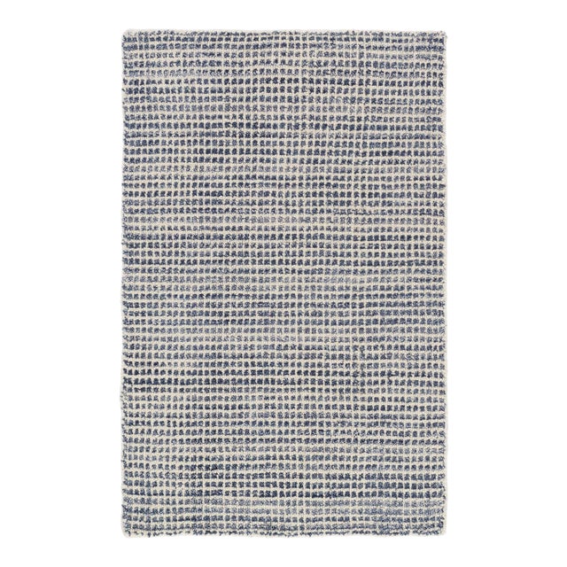 Dash & Albert by Annie Selke Homer Blue Loom Knotted Wool/Viscose Rug, 7' 6" x 9' 6" For Sale