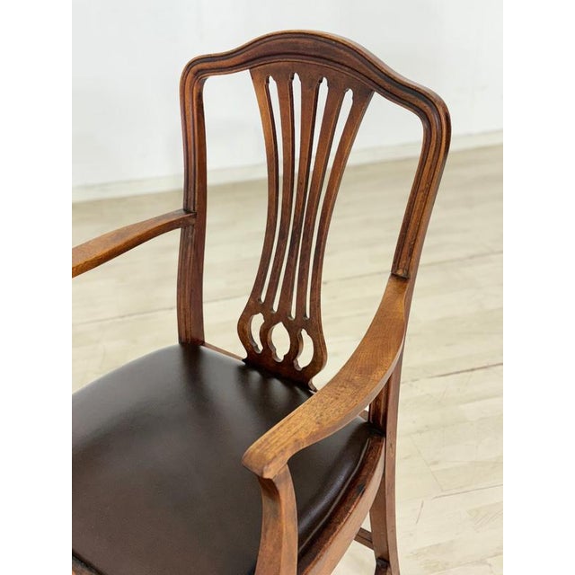 1920s Antique Art Nouveau Desk Armchair, 1920 For Sale - Image 5 of 9