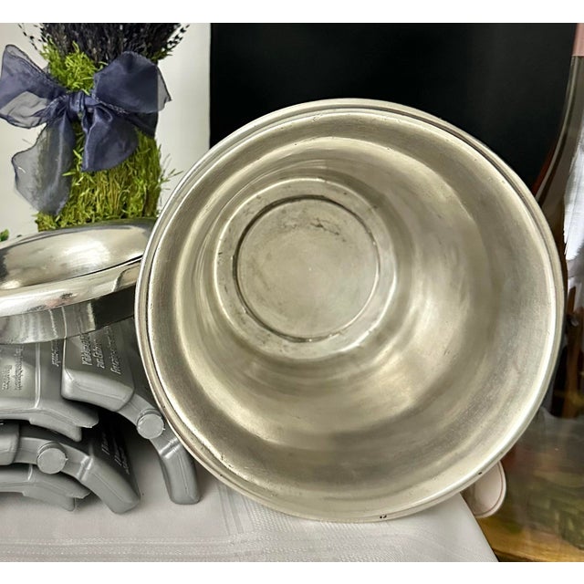 Late 20th Century Vintage Italian Pewter Ice Bucket / Crafted in Italy Champagne Holder / Wine Chiller For Sale - Image 5 of 7
