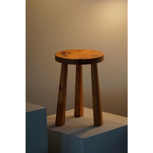 Set of Swedish Pine Tripod Stools, 1960s For Sale - Image 4 of 15