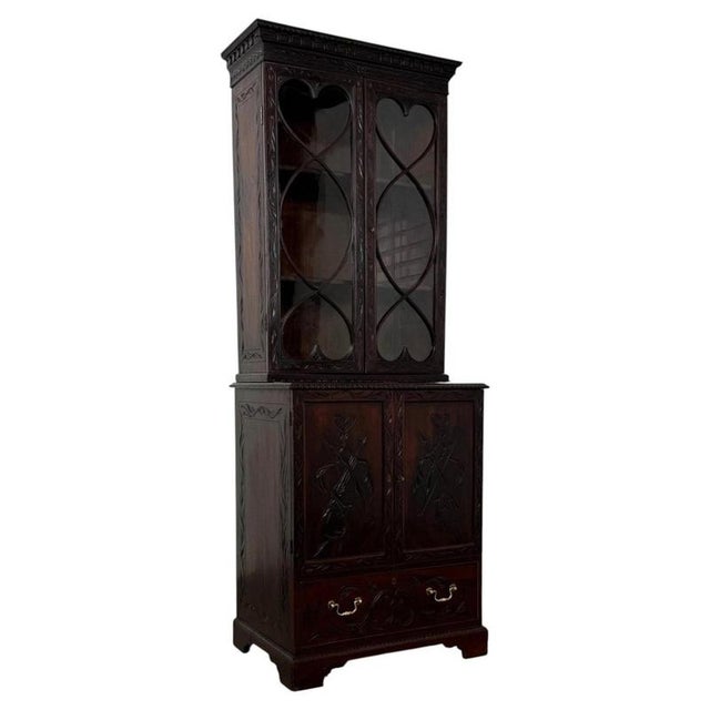 2000 - 2009 19th Century English Mahogany Cabinet Vitrine For Sale - Image 5 of 13