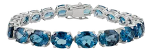 Modernist London Blue Topaz 42.45 CTW Oval Cut Bracelet- Christmas Gifts