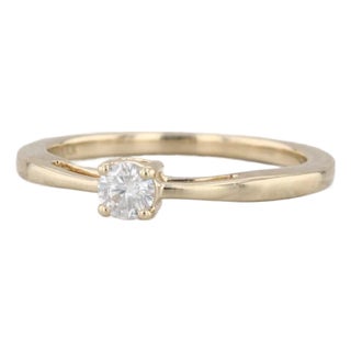 0.16ctw Diamond Solitaire Engagement Ring 14k Yellow Gold Size 6.25 Promise For Sale