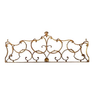 Vintage Italian Palladio Gilt King Scroll Headboard For Sale
