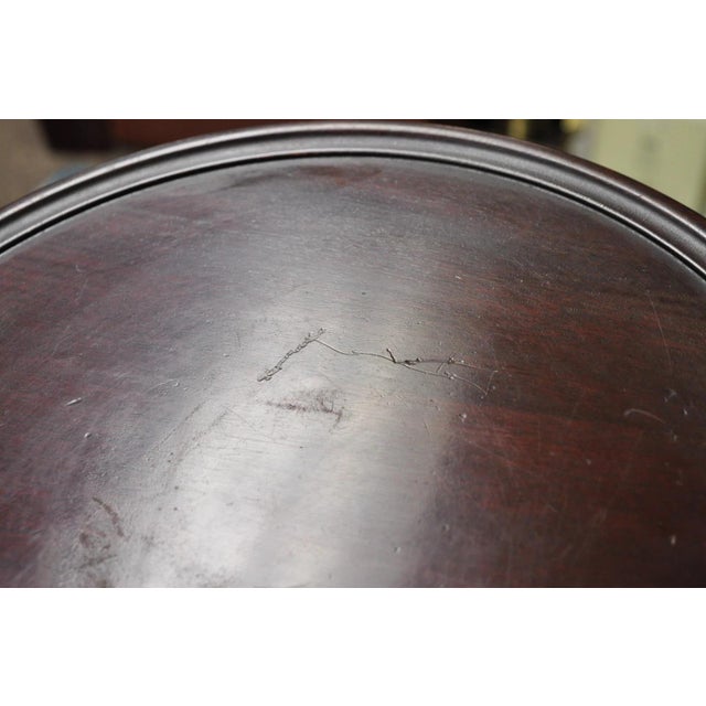 Vintage Mersman Regency Style Mahogany 46" Tall Pedestal Plant Stand Table For Sale - Image 10 of 15