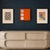 Wood Geometric Orange Triple Wall Mirror, 1980s For Sale - Image 7 of 13