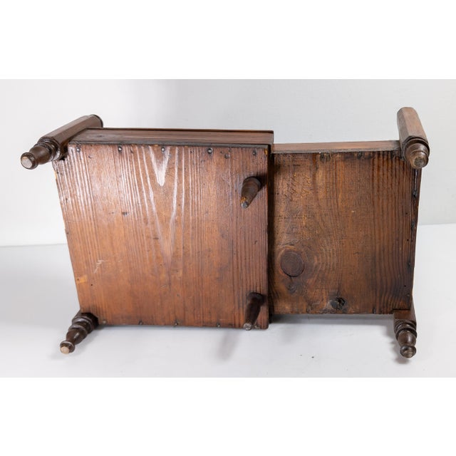 19th Century American Primitive Folk Art Pine Doll Bed in Empire Style For Sale - Image 12 of 16