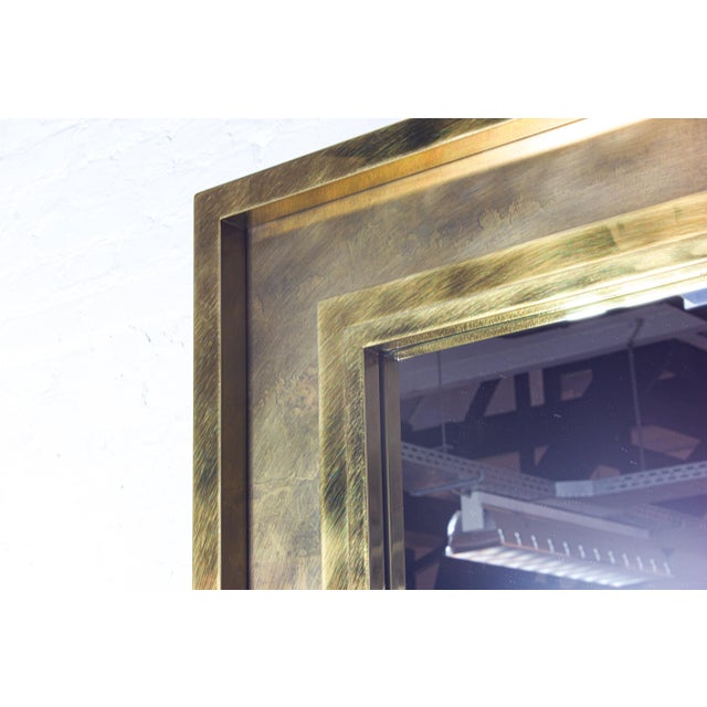 Hollywood Regency Large Regency Brass Etched Mirror from Belgo Chrom, 1970s For Sale - Image 3 of 7