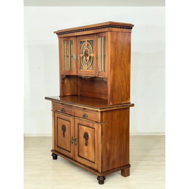 Antique Art Nouveau Kitchen Cabinet in Oak & Pine, 1900s For Sale - Image 9 of 15