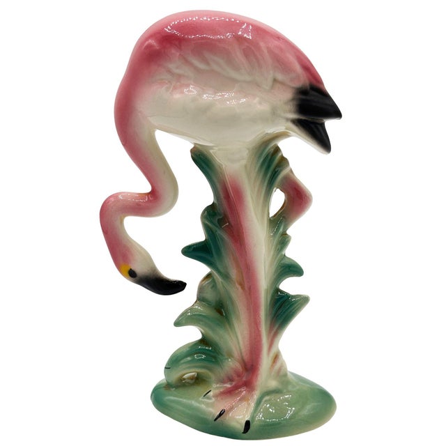 1950s MCM California Pottery Ceramic Searcher Tropical Pink Flamingo Figurine Statue For Sale - Image 4 of 13