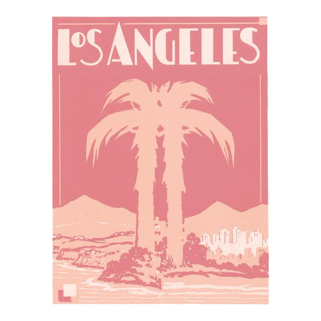 Pink Palm Hollywood Deco Inspired Los Angeles Unframed Print, 11" X 14" For Sale