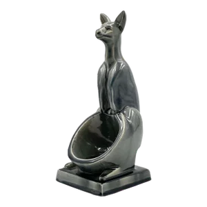 Art Deco Kangaroo Ceramic Vide Poche, Aladin France, 1940s