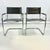 Marcel Breuer 1980s Vintage Contemporary Modern Italian Cantilever Black Leather Side Chairs - A Pair. For Sale - Image 4 of 11