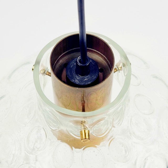 Mid-Century Bubble Glass & Brass Ceiling Light by Helena Tynell for Limburg, Germany, 1960s For Sale - Image 10 of 12