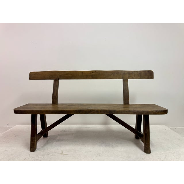 Mid-Century Modern Mid-Century Sculptural Elm Bench attributed to Olavi Hanninen, 1960s For Sale - Image 3 of 18