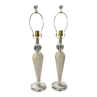 1960s Mid-Century Modern Exquiste Venetian Glass Lamp - a Pair For Sale