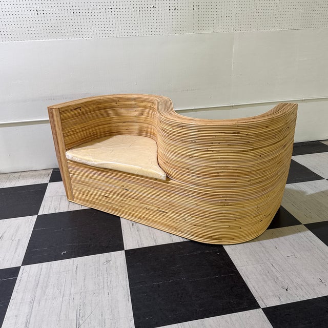 Vintage Pencil Reed Bamboo Rattan Conversation Chair For Sale - Image 9 of 11