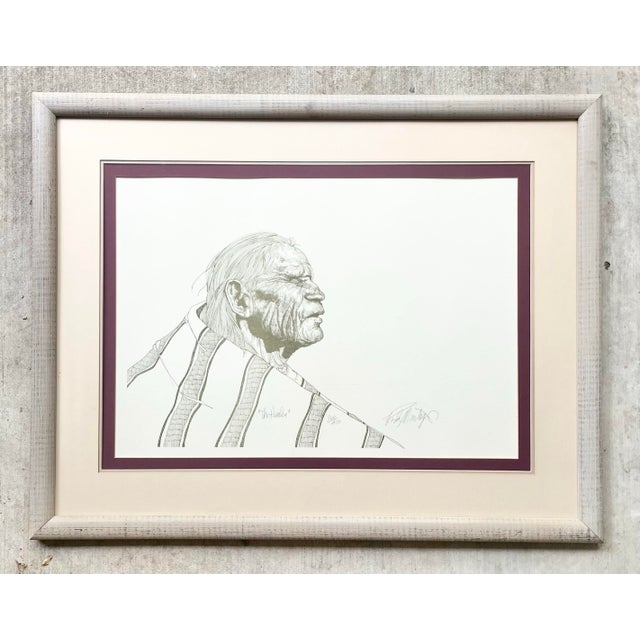 Rudy Montoya “The Healer” Framed & Singed Large Lithograph Print 37”X29” 366/400 Good vintage condition. The print and...