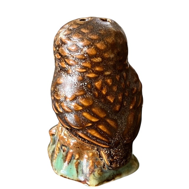 Brown Vintage Ceramic Owl and Squirrel Salt & Pepper Shakers, Set of 4 For Sale - Image 8 of 16