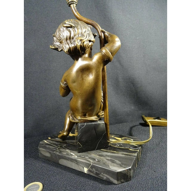 19th Century Antique French Louis XV Large Cherub Table Lamp For Sale - Image 9 of 13