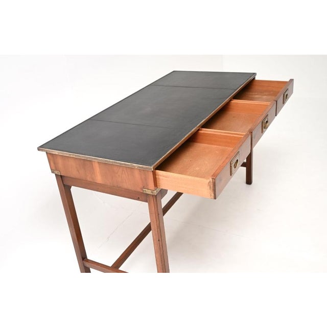 Vintage Military Campaign Desk in Yew Wood, 1950s For Sale - Image 10 of 11