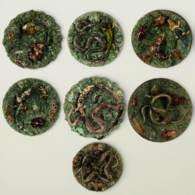 Antique Portuguese Palissy Ware Majolica Wall Plate For Sale - Image 4 of 4