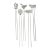 Vintage Stainless Steel Figural Skewers Cocktail Picks, Set of 5 For Sale