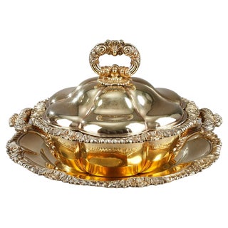 Vermeil Lobed Tureen by Charles Nicolas Odiot, Mid-19th Century, Set of 2 For Sale