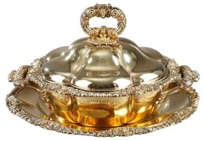 Vermeil Lobed Tureen by Charles Nicolas Odiot, Mid-19th Century, Set of 2