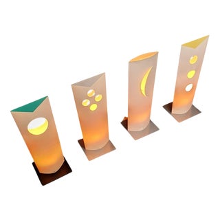 Danish Bala Bonbori Table Lamps with Paper Lampshades, Set of 4 For Sale