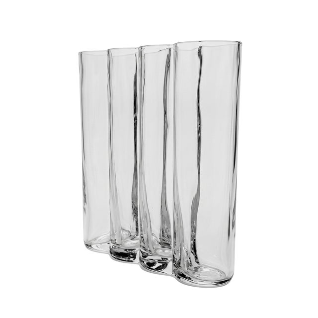 "Row" 4-Chamber Mouth-Blown Glass Vase Peter Vosding for Born in Sweden For Sale - Image 4 of 8