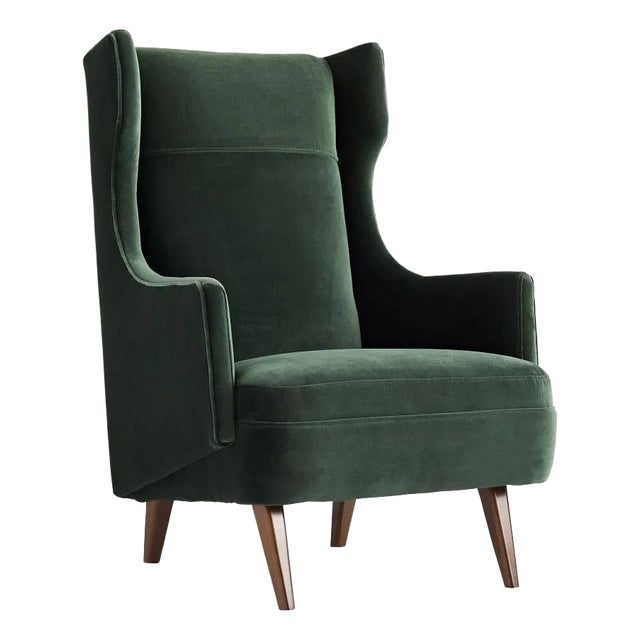 Arteriors Home Budelli Wing Chair Forest Velvet For Sale