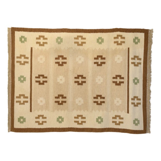 Large Mid-Century Swedish Kilim Rug, 1960s For Sale