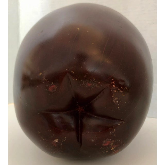 Wood Apple With Solid Brass Stem For Sale In Miami - Image 6 of 7