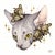Sphynx Moths by Nana Williams | Watercolor of a Sphynx cat with moths around its head For Sale