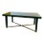 1980s Paolo Gucci Modernist Deep Green Lacquered Wood & Brass X Base Dining Table For Sale